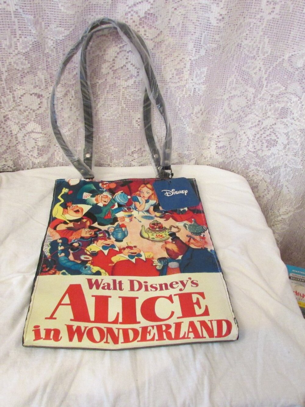 Vintage Disney Alice in Wonderland Snap Closure Shoulder Tote Bag